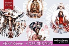 Coffee Girl Wind Spinner Sublimation PNG - Coffee Lover Product Image 1