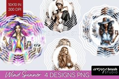 Coffee Girl Wind Spinner Sublimation PNG - Coffee Lover Product Image 1