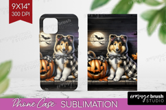 Collie Dog Phone Case PNG Halloween Case PNG Sublimation Product Image 1