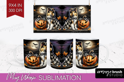 Collie Dog Mug Wrap Halloween Mug PNG Sublimation Product Image 1