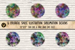 Colorful Space Illustration Sublimation Designs. Product Image 1