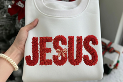 Glitter Latch Hook Yarn Faux Embroidery Jesus Png Product Image 2