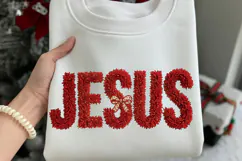 Glitter Latch Hook Yarn Faux Embroidery Jesus Png Product Image 2