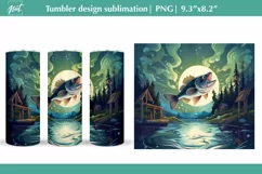 Fishing tumbler designs, Large mouth bass sublimation, PNG Product Image 3