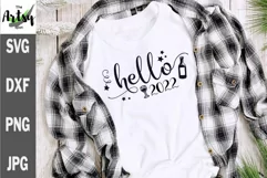 Hello 2022 New Years svg, new years shirt svg Product Image 1
