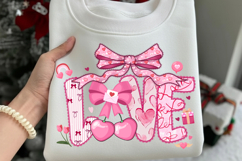 Valentines Day Love PNG with Bow Heart, Preppy Valentine Png Product Image 2
