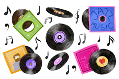 Retro Vinyl Record Clipart PNG Vintage Aesthetic Music Product Image 1