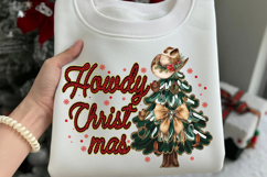 Howdy Christmas Png, Western Christmas Png, Retro Christmas Product Image 1