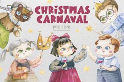 Christmas carnival children collection, baby watercolor set Product Image 1