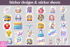 Iridescent School Sticker Bundle Back to school stickers PNG Product Image 2