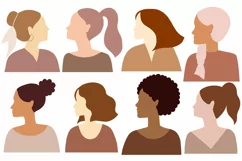 Women and girls different ethnicities PNG Product Image 1