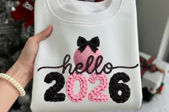 New year 2026 png, Hello 2026, Latch Hook Yarn Crochet, Product Image 1