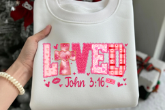 Christian Valentines Png, Brushtroke Loved John 3:16 Png Product Image 1