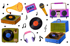 Vintage Retro Audio Clip Art Product Image 1