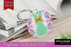 Coquette Easter Keychain PNG - Easter Keychain Sublimation Product Image 1