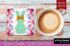 Coquette Easter Square Coaster - Easter Coaster PNG Product Image 1