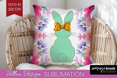 Coquette Easter Pillow Sublimation - Easter Pillow Cover PNG Product Image 1