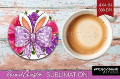 Coquette Easter Round Coaster - Easter Coaster PNG Product Image 1