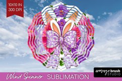 Coquette Easter Wind Spinner Sublimation PNG - Easter Round Product Image 1