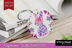 Coquette Easter Keychain PNG - Easter Keychain Sublimation Product Image 1