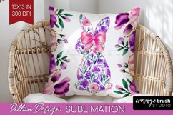 Coquette Easter Pillow Sublimation - Easter Pillow Cover PNG Product Image 1