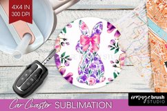 Coquette Easter Car Coaster - Easter Coaster PNG Sublimation Product Image 1