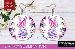 Coquette Easter Round Earrings - Easter PNG Sublimation Product Image 1