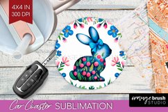 Coquette Easter Car Coaster - Easter Coaster PNG Sublimation Product Image 1