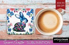 Coquette Easter Square Coaster - Easter Coaster PNG Product Image 1