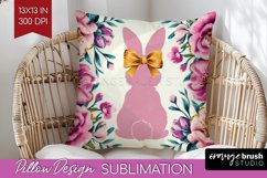 Coquette Easter Pillow Sublimation - Easter Pillow Cover PNG Product Image 1