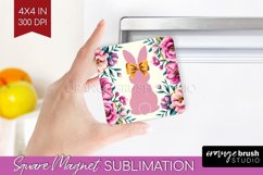 Coquette Easter Magnet Sublimation - Easter Square Magnet Product Image 1