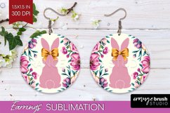 Coquette Easter Round Earrings - Easter PNG Sublimation Product Image 1