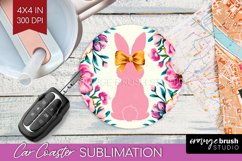 Coquette Easter Car Coaster - Easter Coaster PNG Sublimation Product Image 1