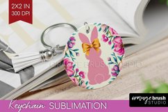 Coquette Easter Keychain PNG - Easter Keychain Sublimation Product Image 1
