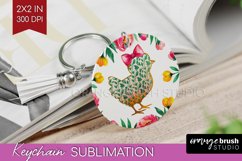 Coquette Easter Keychain PNG - Easter Keychain Sublimation Product Image 1