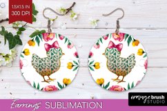 Coquette Easter Round Earrings - Easter PNG Sublimation Product Image 1