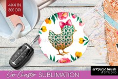 Coquette Easter Car Coaster - Easter Coaster PNG Sublimation Product Image 1