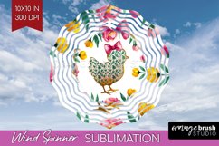 Coquette Easter Wind Spinner Sublimation PNG - Easter Round Product Image 1