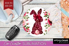 Coquette Easter Car Coaster - Easter Coaster PNG Sublimation Product Image 1