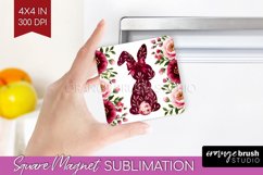 Coquette Easter Magnet Sublimation - Easter Square Magnet Product Image 1