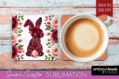 Coquette Easter Square Coaster - Easter Coaster PNG Product Image 1