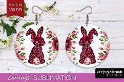 Coquette Easter Round Earrings - Easter PNG Sublimation Product Image 1
