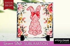 Coquette Easter Slate PNG - Easter Square Slate Sublimation Product Image 1