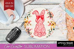 Coquette Easter Car Coaster - Easter Coaster PNG Sublimation Product Image 1