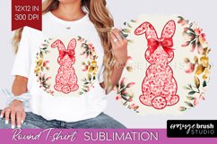 Coquette Easter Round Tshirt Background - Easter PNG Product Image 1