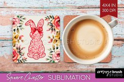 Coquette Easter Square Coaster - Easter Coaster PNG Product Image 1
