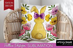 Coquette Easter Pillow Sublimation - Easter Pillow Cover PNG Product Image 1