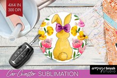 Coquette Easter Car Coaster - Easter Coaster PNG Sublimation Product Image 1