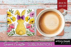 Coquette Easter Square Coaster - Easter Coaster PNG Product Image 1