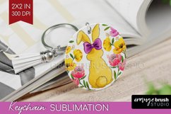 Coquette Easter Keychain PNG - Easter Keychain Sublimation Product Image 1